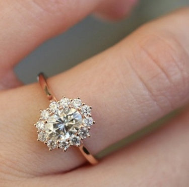 Egg Shaped Opal Ring European Style 18K Rose Gold Plated Jewelry for Women Timeless Zircon Accent Classic Look