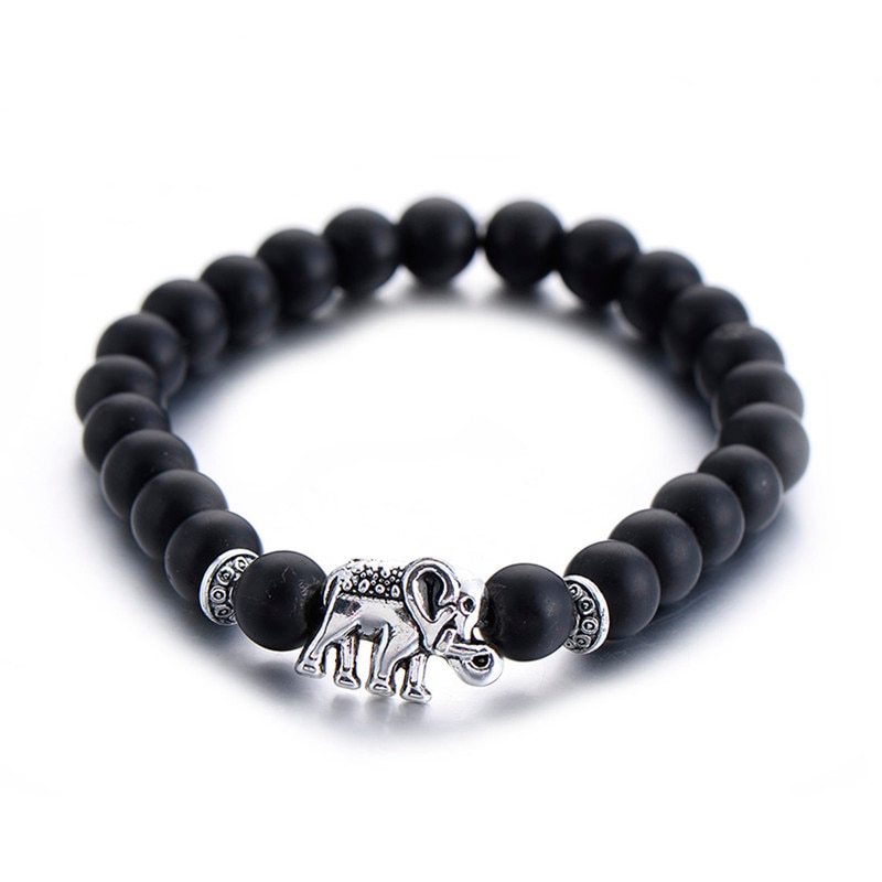 Unisex Lava Stone Bracelet Buddha Head Ethnic Bead Peaceful Warrior Alloy Plated Jewelry Ethnic Style Bead Art