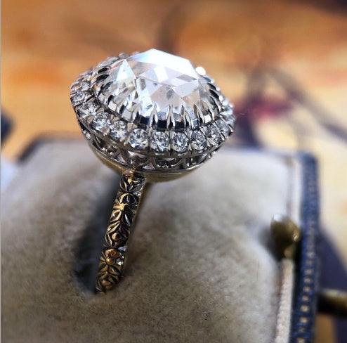 Womens Copper Simulated Diamond Ring For Engagement Anniversary Gift Timeless Elegant Jewelry For Her Gleaming