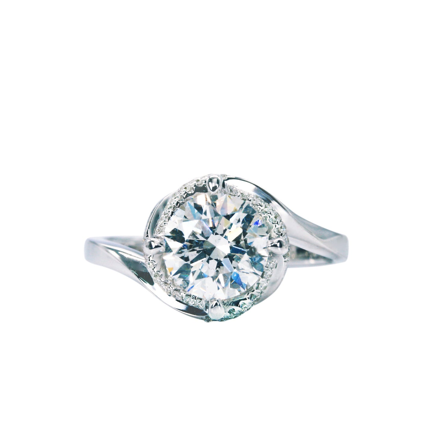 Six Prong Moissanite Ring Sterling Silver Inlaid With Gems For Wedding And Elegant Everyday Wear For Her Brilliant Shine
