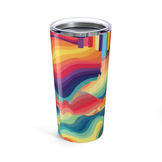 20 Oz Metal Travel Tumbler With Unique Printed Artwork Vacuum Insulated Spill Proof Design For Hot Or Cold