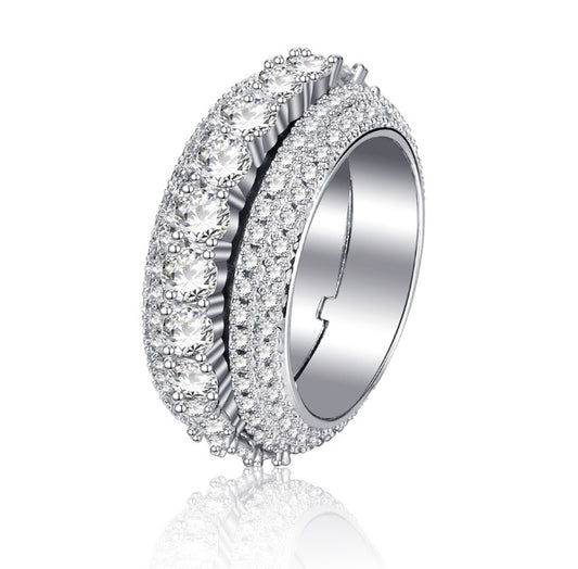 Mens Rotating Ring Bracelet Hip Hop Geometric Design European American Unisex Individually Packed Electroplated