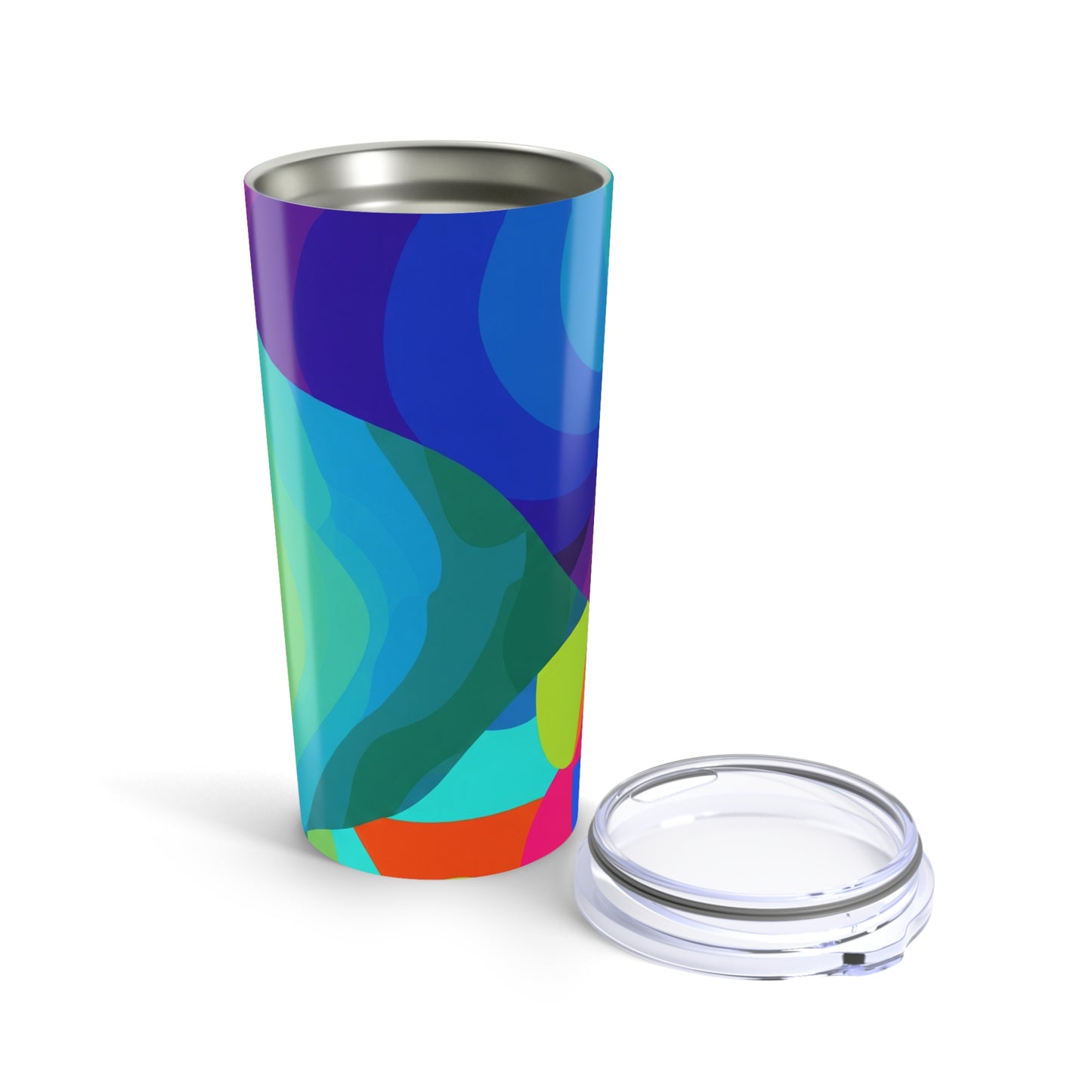 20 Ounce Stainless Steel Tumbler With Double Wall Vacuum Insulation And Printed Pattern For Hot Or Cold Drinks
