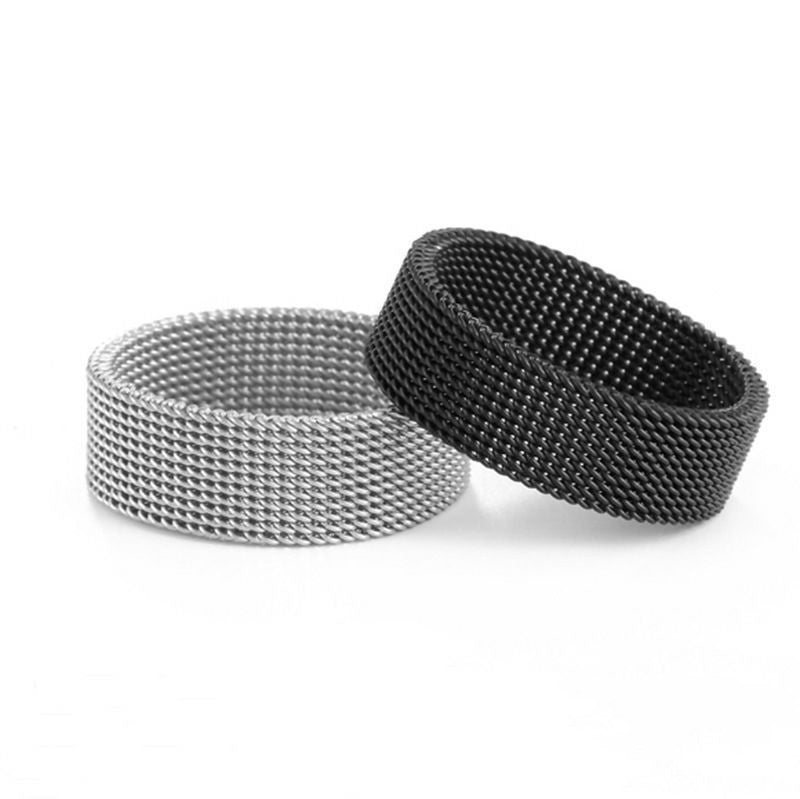 Stainless Steel Deformation Mesh Rings Korean Fashionable Rings Gift Independent Packaging For Women And Gents