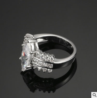 Platinum Plated Zircon Ring For Women Jewelry Trend