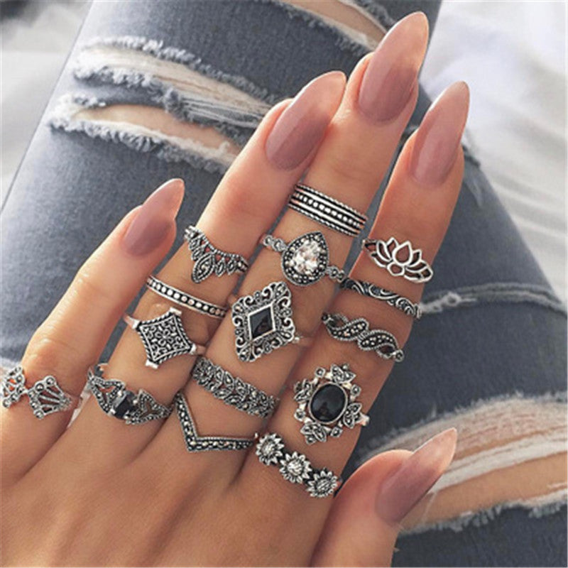 Sunflower Ring Set For Women And Girls Electroplated Jewelry Gift Box Included Fashion Rings With Gift Box Then