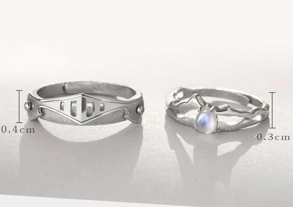 Princess And Knight Folding Ring Material White Copper Plating Size Adjustable Opening Princess And Knight Folding Ring