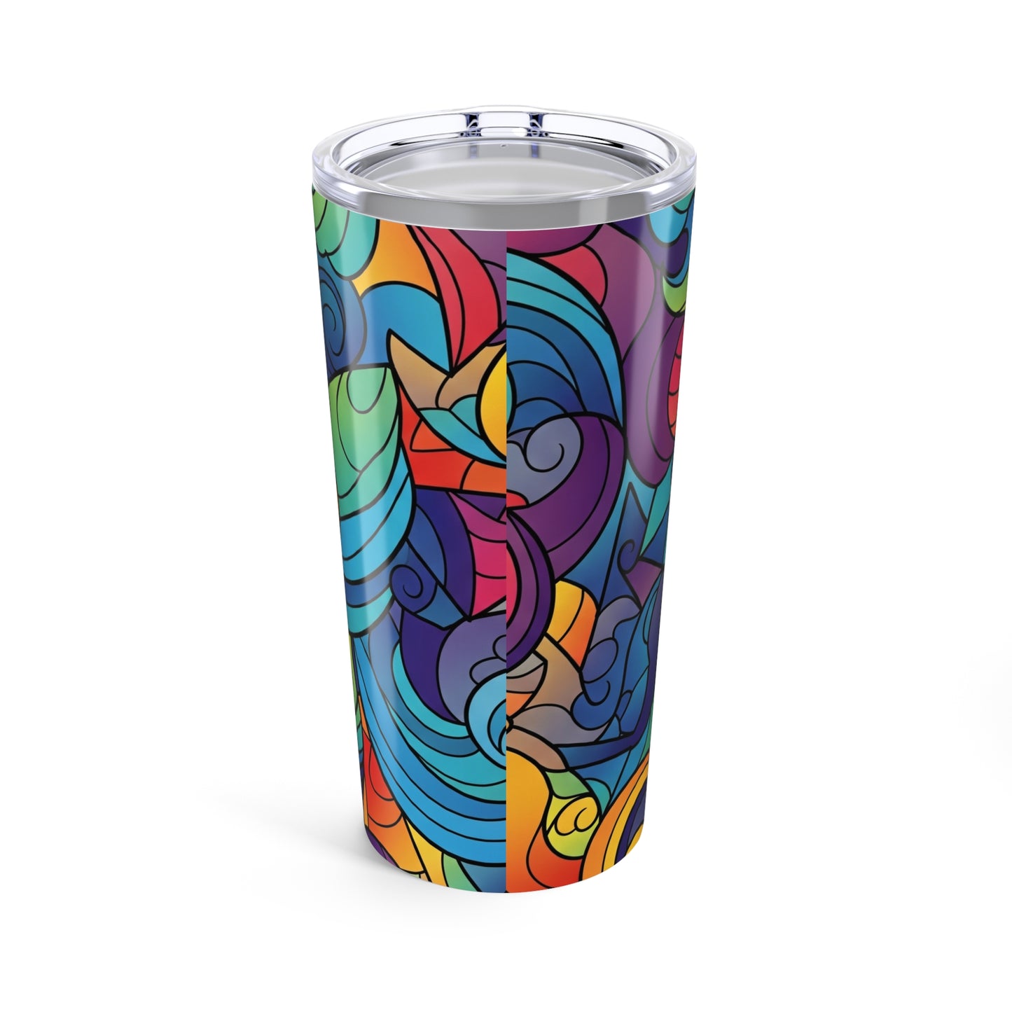 20 Oz Stainless Steel Tumbler With Printed Pattern Vacuum Insulated Leak Proof Coffee Cup For Hot And Cold