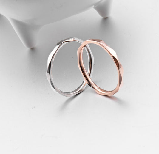 Couple Rings Titanium Steel Diamond Accent Rose Gold Color Choices Durable Matching Promise Bands For Partners