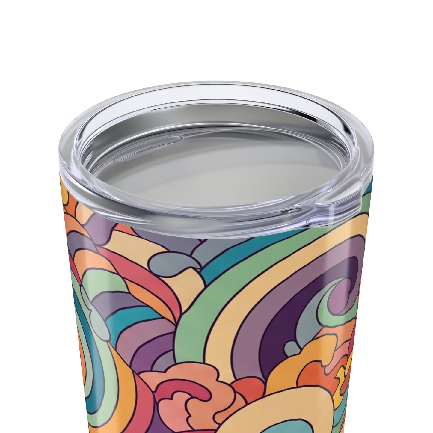 20 Oz Stainless Steel Tumbler With Printed Graphic Double Wall Vacuum Insulation Leak Proof Hot Cold Beverages