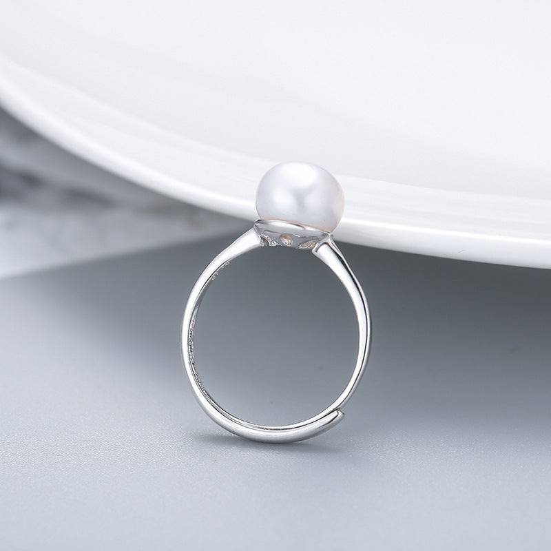 Silver Mouth Ring Geometric Pearl Inlay Simple Lip Ring Jewelry Women Travel Souvenir Souvenir Tourist Fashion