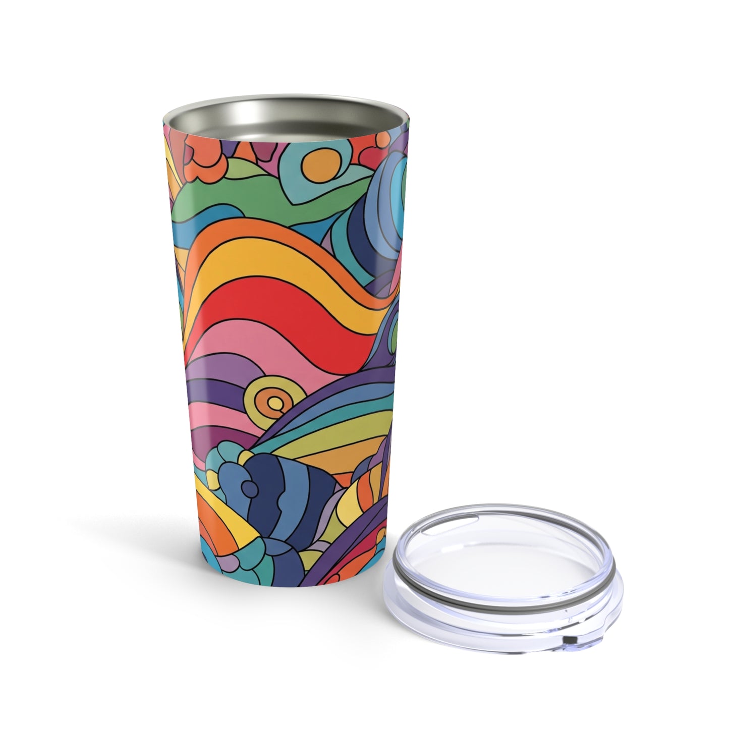 20 Oz Stainless Steel Travel Mug With Printed Design Double Wall Vacuum Insulation Leak Proof And Dishwasher Safe