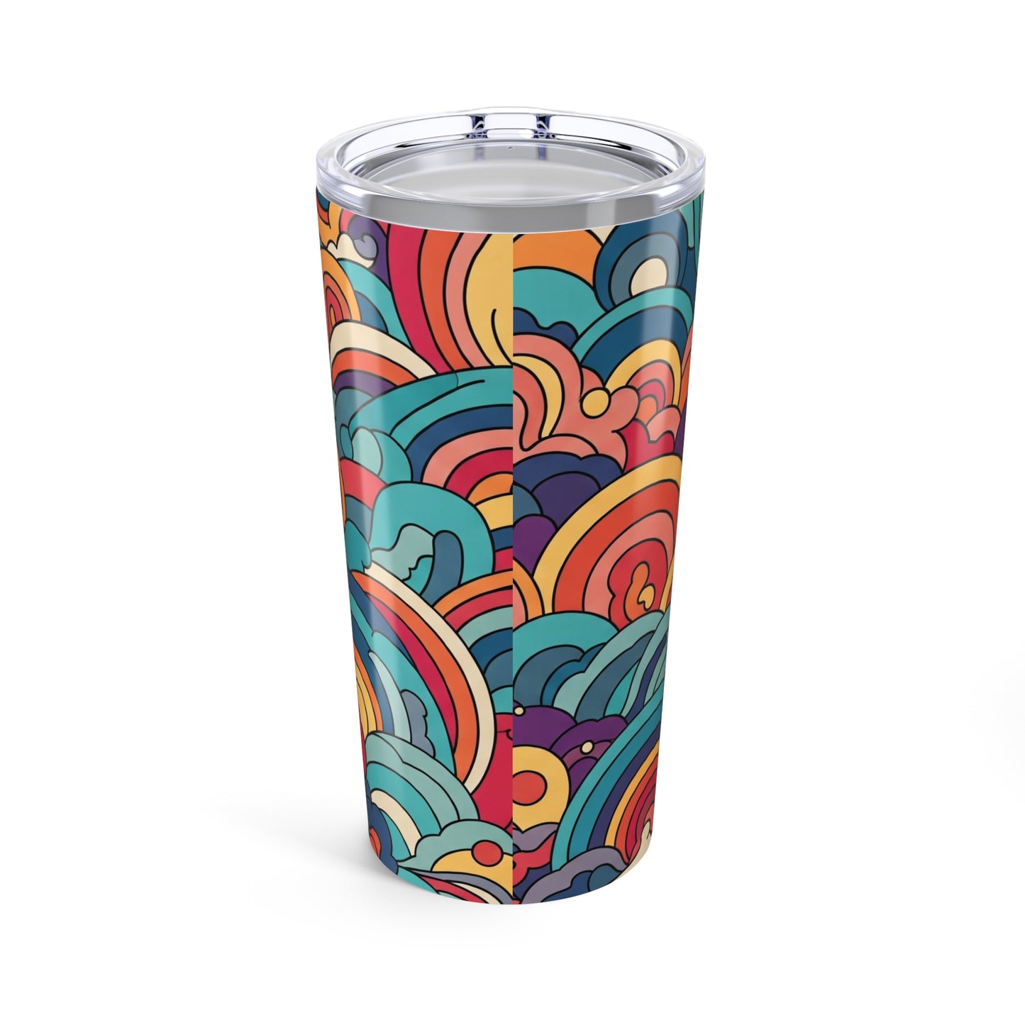 20 Ounce Steel Printed Tumbler Vacuum Insulated Leak Proof Coffee Cup With Lid For Hot And Cold Beverages