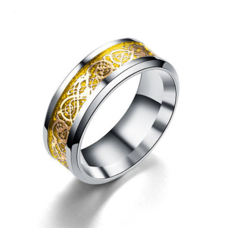 Stainless Steel Dragon Ring Unisex Geometric Design European American Style Individually Packaged for all sizes