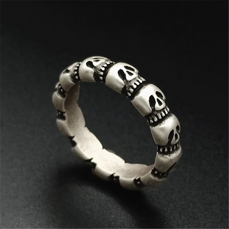 Stainless Steel Skull Ring Unisex Retro Style Accessory