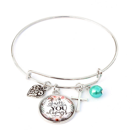 Unisex Religious Cross Bracelets Adjustable Bangle Totem Design Electroplated Alloy Jewelry Gift Anniversaries