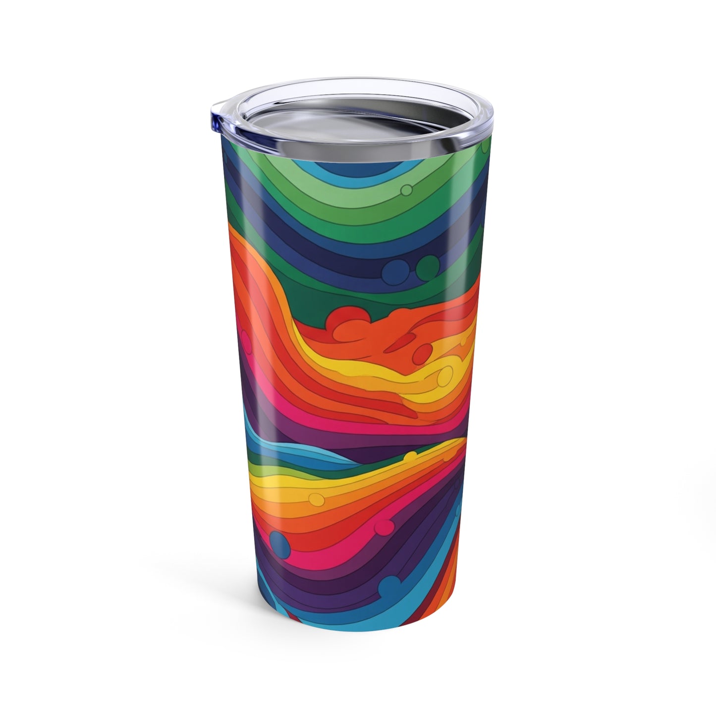 20 Ounce Stainless Steel Tumbler With Printed Art Double Wall Vacuum Insulated Leak Proof Travel Coffee Cup Lid