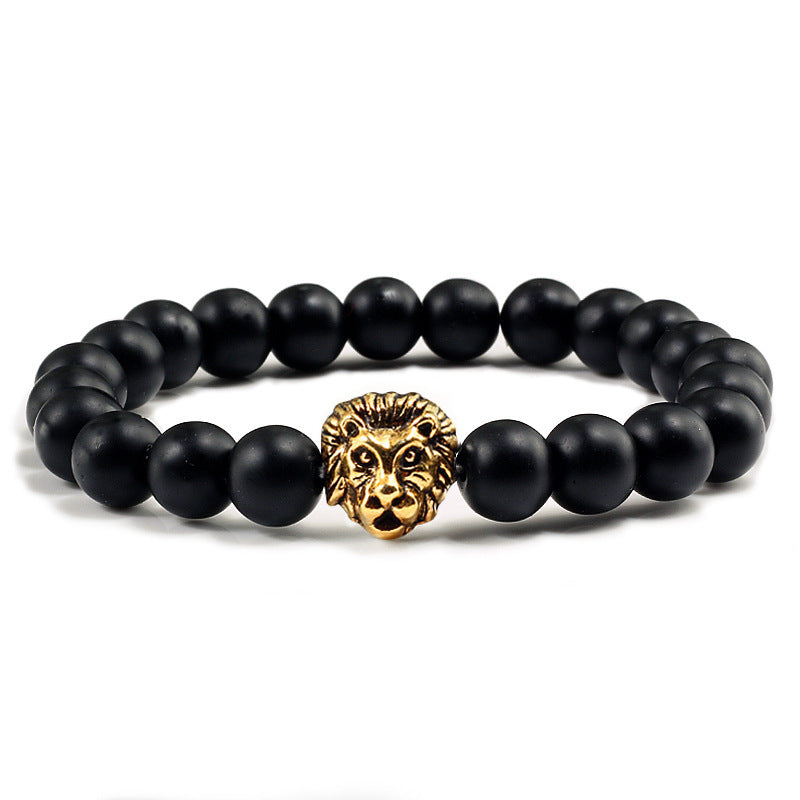 Ethnic Gold Plated Bracelet Round Beads Black Matte Finish Alloy Bangle National Fashion Wrapped Beads Leopard