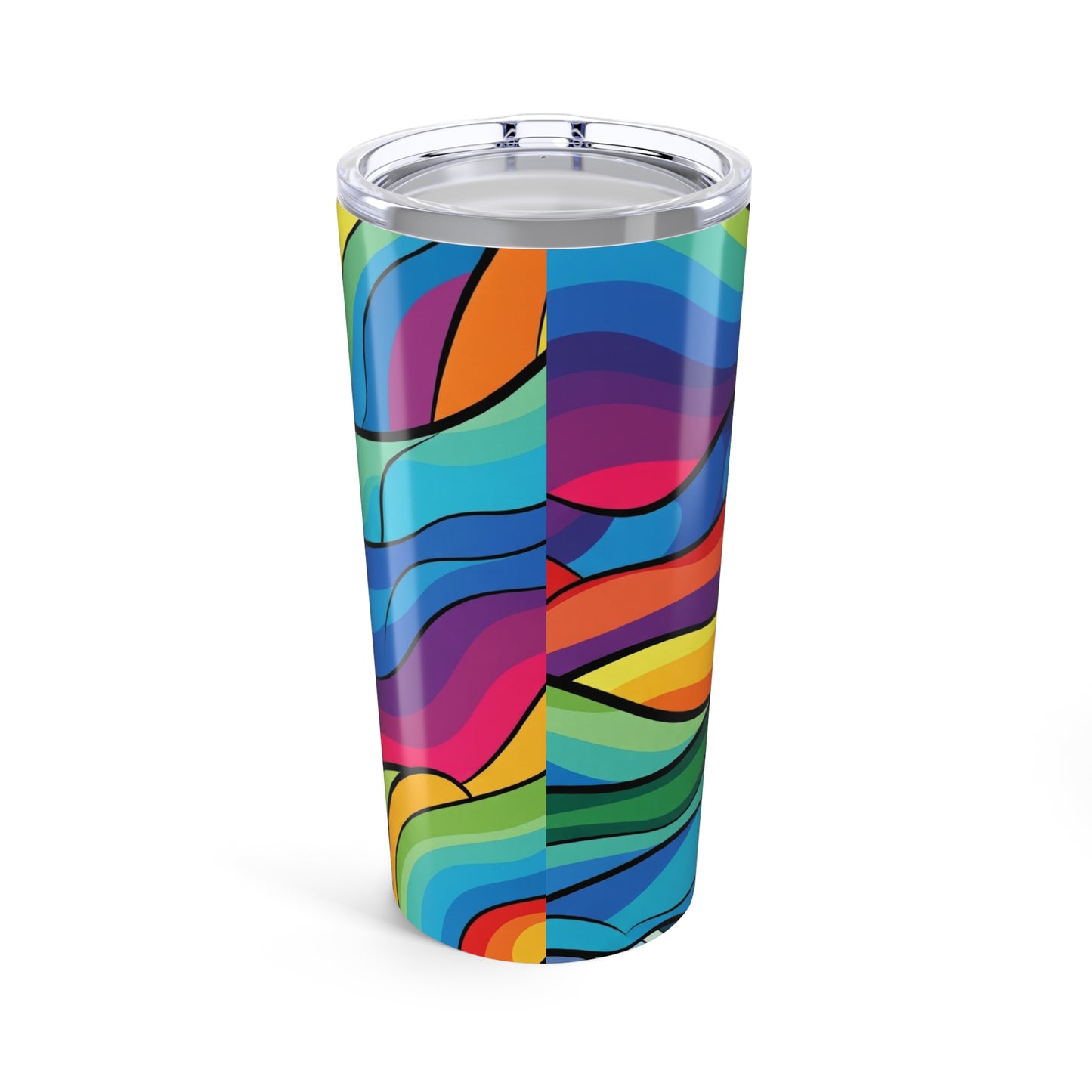 20oz Stainless Steel Tumbler With Double Wall Vacuum Insulation Printed Design Leak Proof Travel Mug Hot Cold