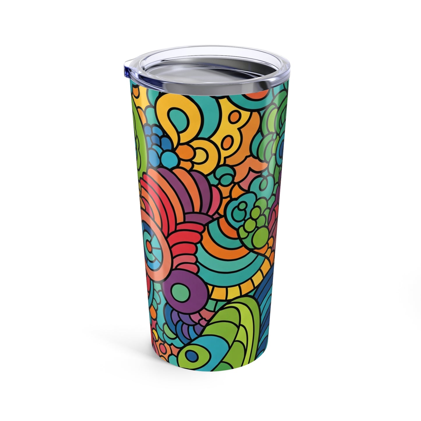 20oz Stainless Steel Tumbler Printed Design Double Wall Vacuum Insulation Spill Resistant Travel Mug Dishwasher