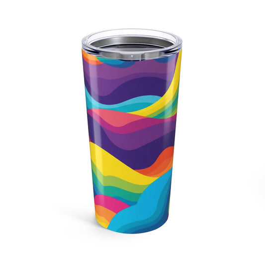 20Oz Stainless Steel Tumbler With Printed Art Design Double Wall Vacuum Insulated Spill Resistant For Hot And Cold