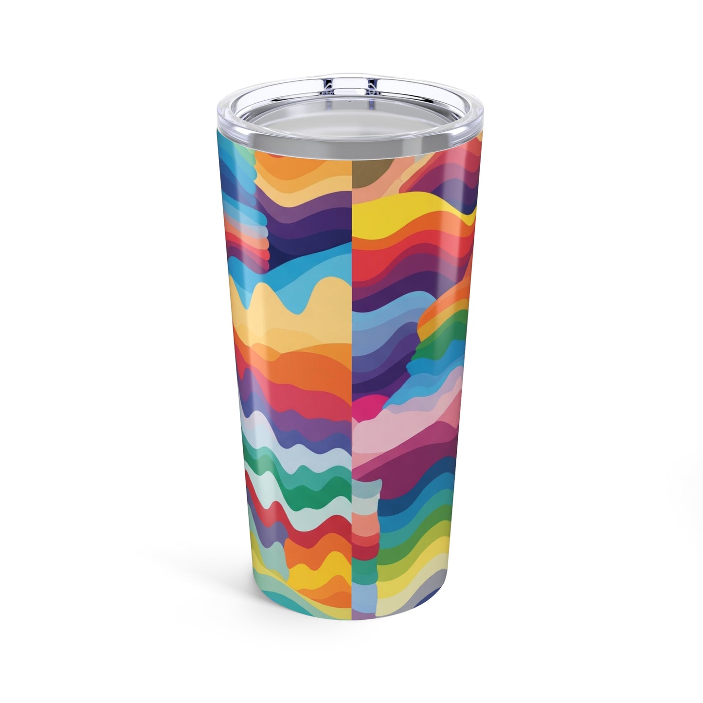 Twenty Ounce Stainless Steel Coffee Mug With Printed Artwork Double Wall Vacuum Insulated Leak Proof For Hot Or