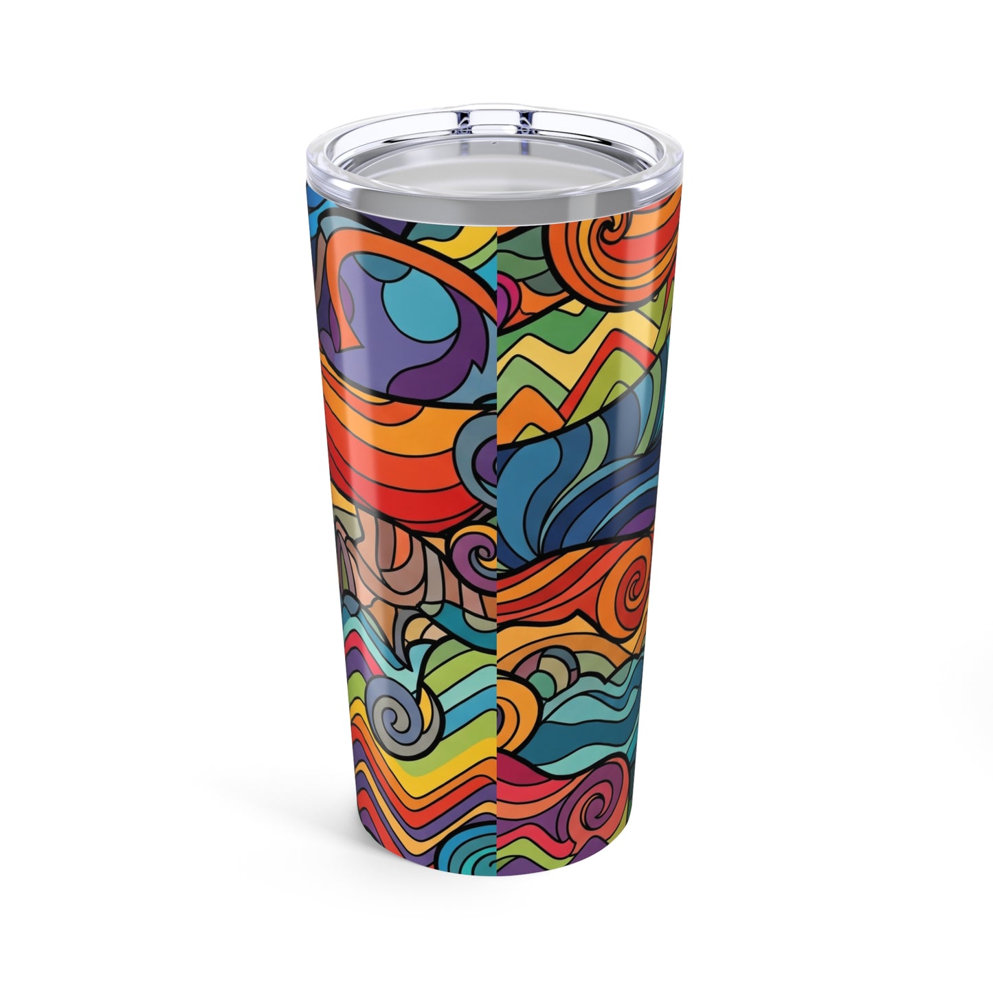 20oz Stainless Steel Tumbler With Printed Design Double Wall Vacuum Insulated Travel Mug Spill Resistant Coffee Cup