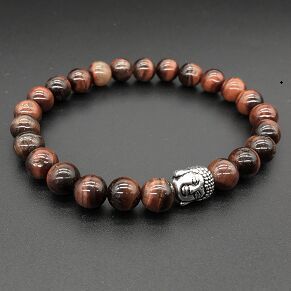 Frosted Black Stone Turquoise Bracelet With Buddha Head Bead Elastic 8MM Beads Mens Fashion Jewelry Collection