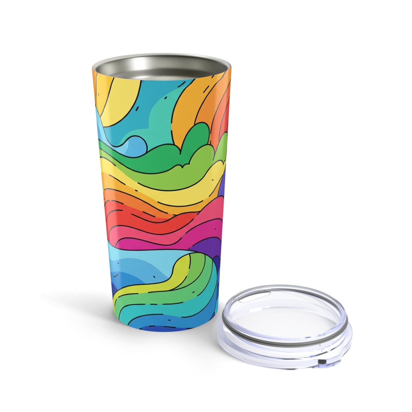 20oz Stainless Steel Printed Travel Tumbler With Double Wall Vacuum Insulation And Spill Resistant Dishwasher Safe