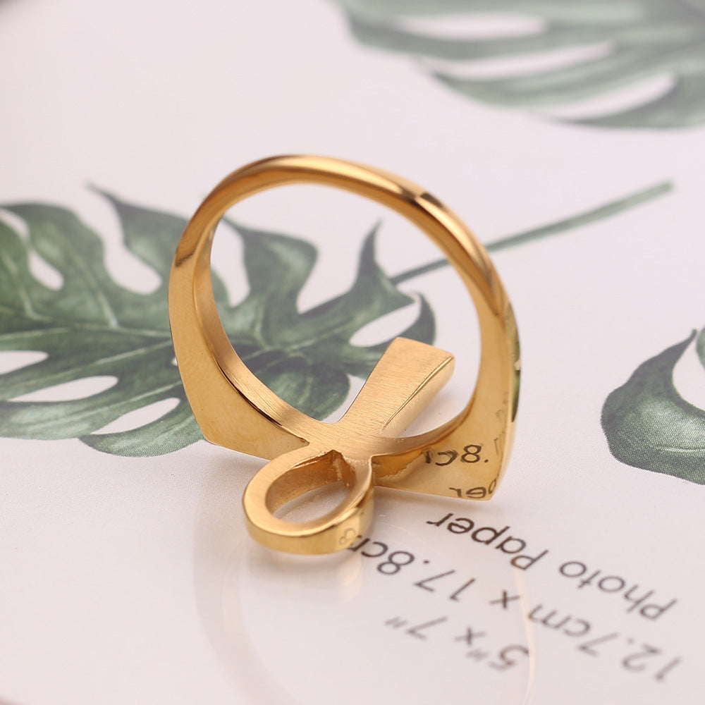 Cross Key Ring Alloy Inlaid Gold Memorial Gift Keychain