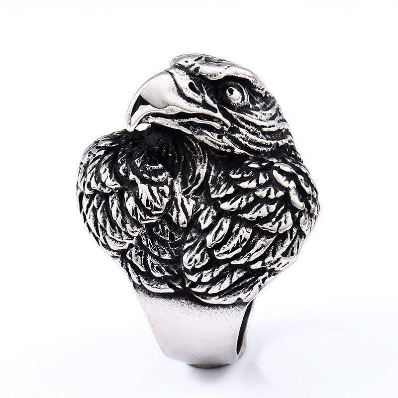 Men's Vintage Owl Ring Stainless Steel Animal Ring Personality Biker Ring Gothic Ring Punk Ring for Men and Women Fashion Jewelry US Size 8-13
