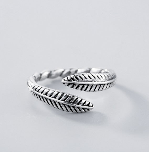 Floral Ring Thai Silver Plated Leaf Design Statement Ring For Women And Girls Fashion Jewelry Durable For Everyday Wear