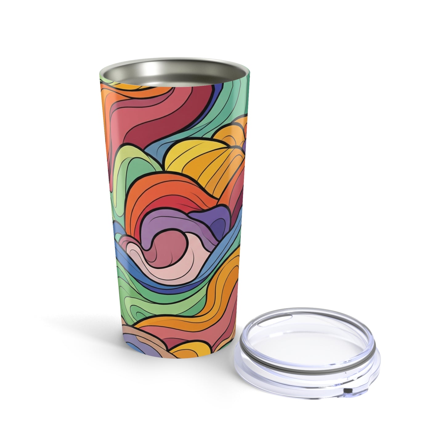 20oz Printed Stainless Steel Tumbler Travel Mug With Lid Double Wall Vacuum Insulation Keeps Hot Or Cold Drinks