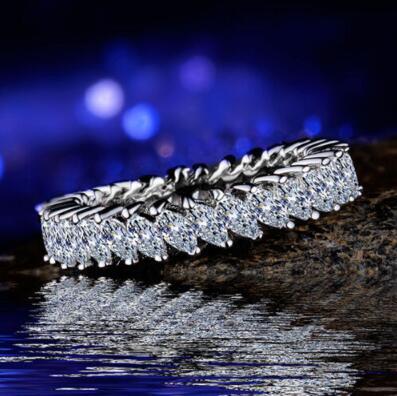 Copper Ring With Simulated Diamond Zircon Jewelry For Women Engagement Wedding Anniversary Dazzling Gift Style