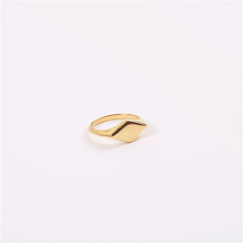 Titanium Steel Ring with Exquisite Shape Rose Gold Plated Diamond Ring Long Color Retention and No Allergy No Rust Jewelry Gift for Her