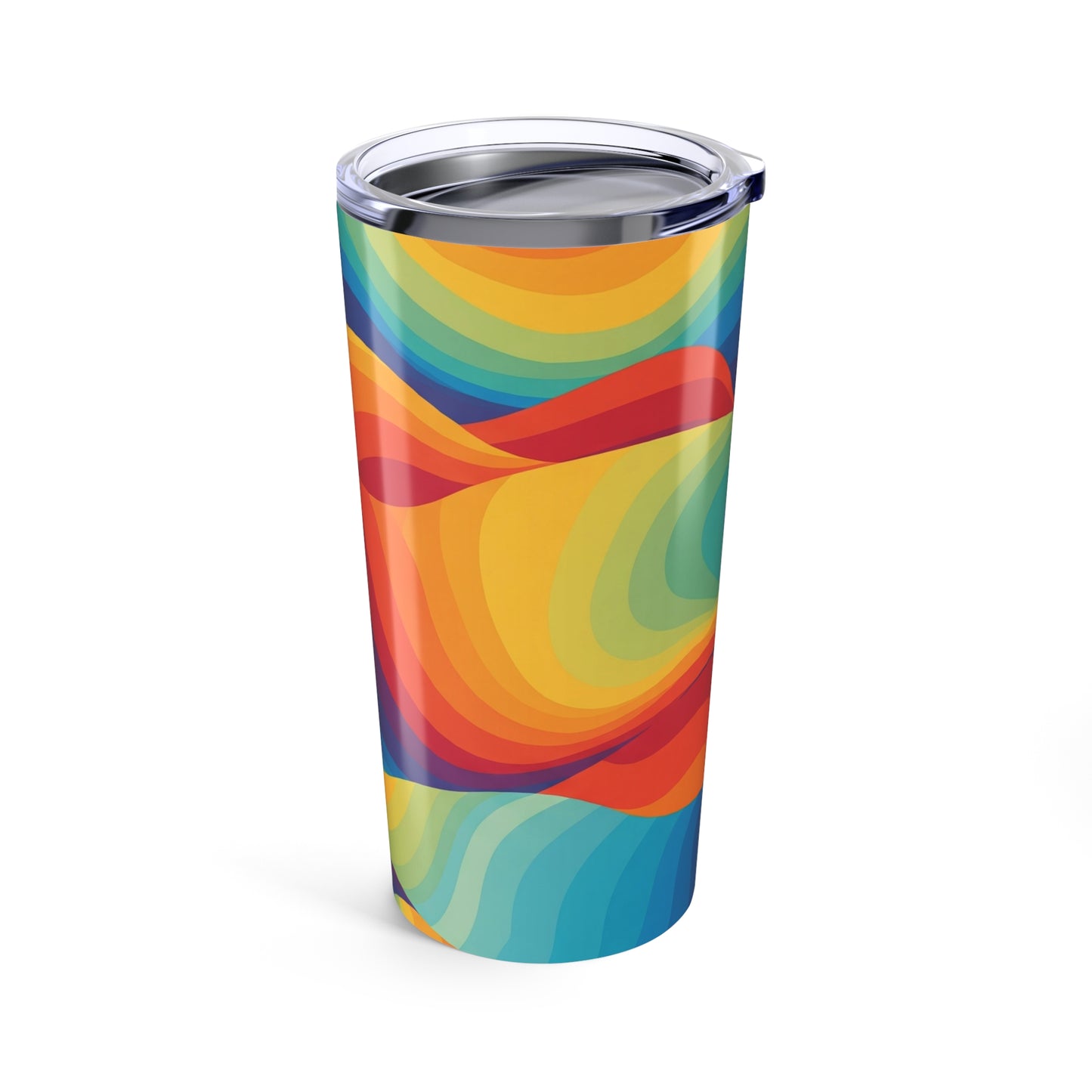 20oz Stainless Steel Tumbler With Printed Artwork Double Wall Insulation Spill Resistant Lid Dishwasher Safe