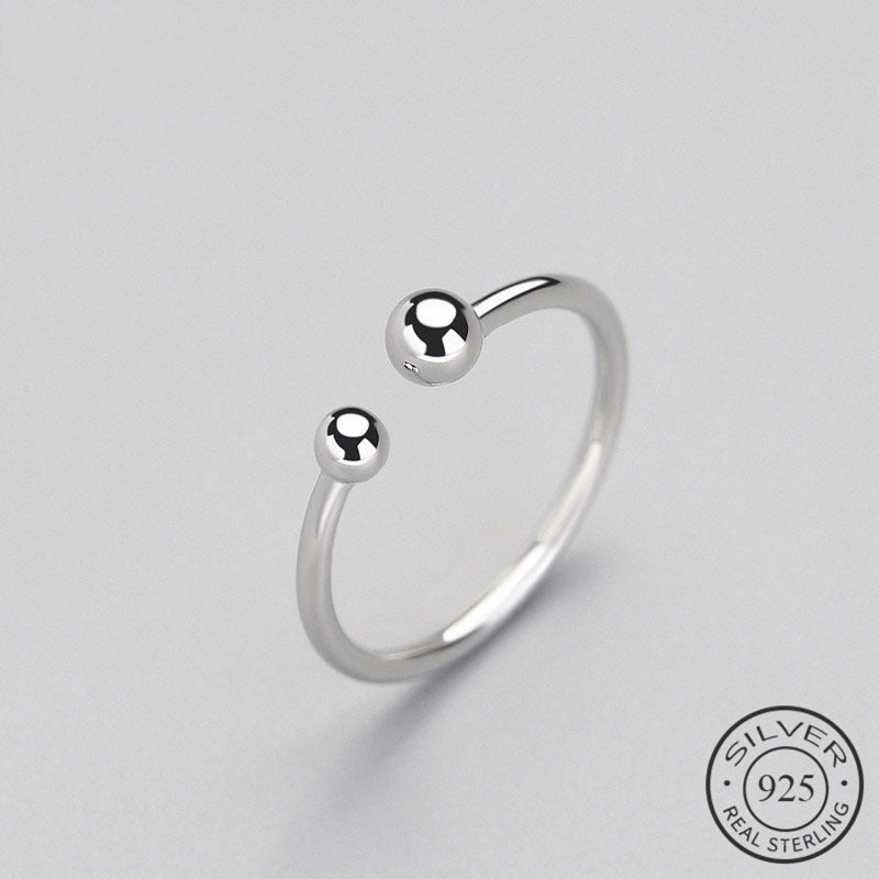 S925 Sterling Silver Ring Thai Silver Hollow Water Wave Tail Ring
