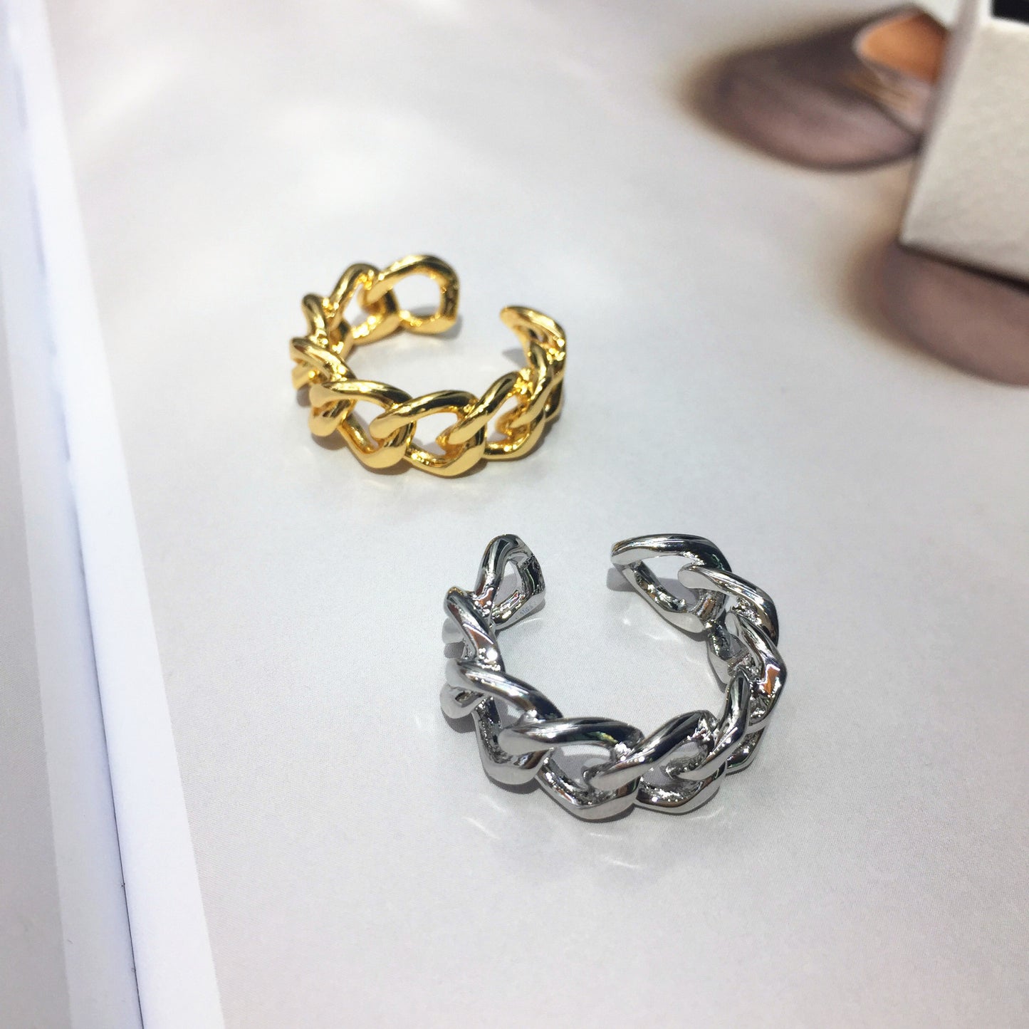 Adjustable Ring Geometric Copper Electroplated Design Nature Inspired Individually Packaged Souvenir Gift Ring