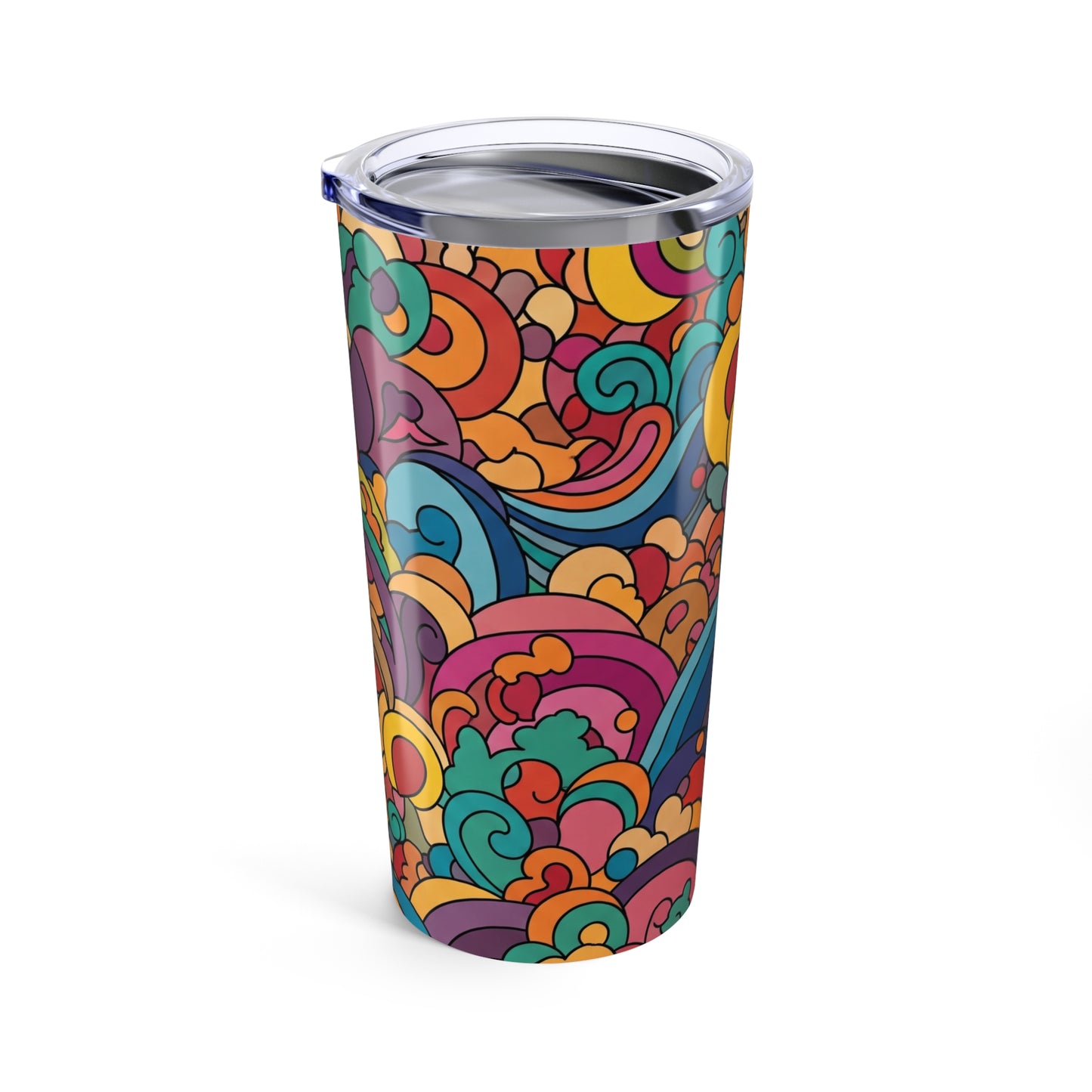20oz Printed Steel Travel Mug With Vacuum Insulation Double Wall Spill Resistant BPA Free Dishwasher Safe For