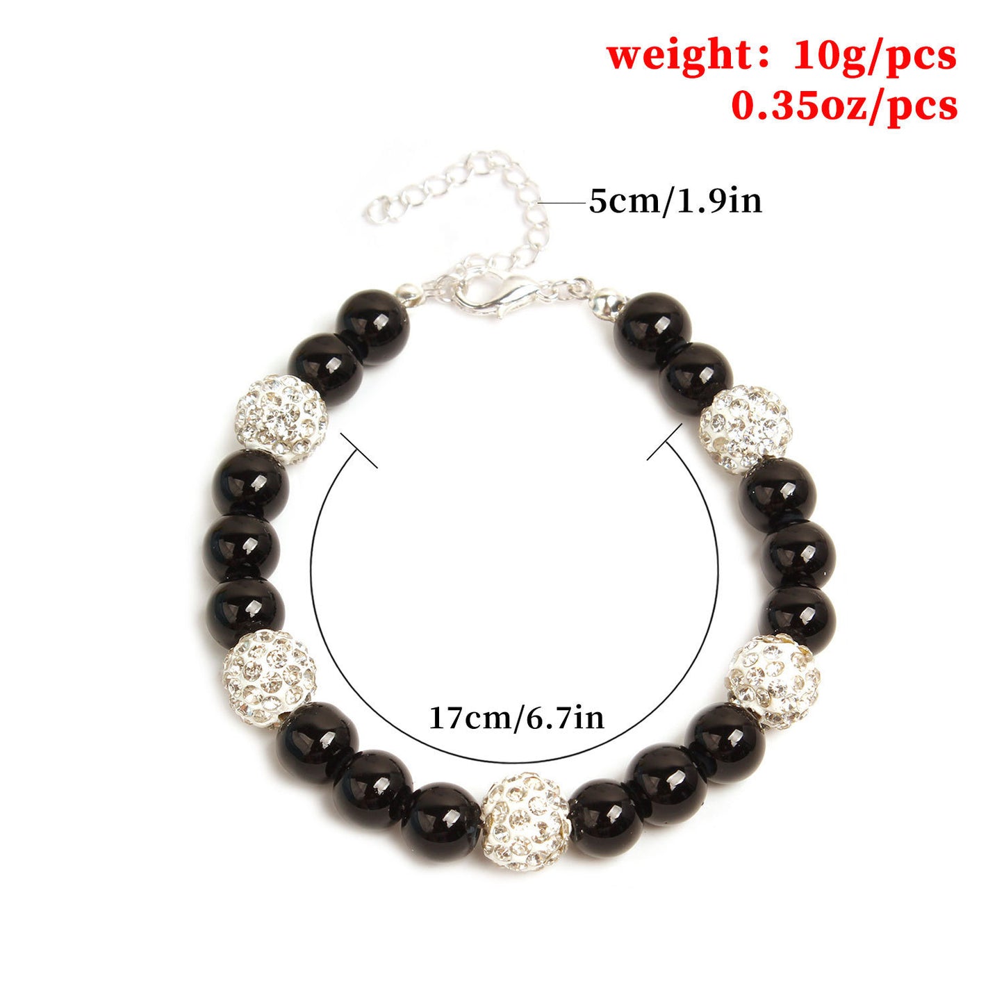 Womens Glass Pearl Pendant Bracelet Electroplated Alloy