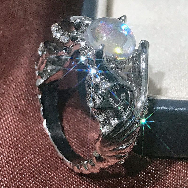 Womens Geometric Alloy Ring With Gems And Stones Electroplated Women Ring Anniversary Gift For Her Birthday For