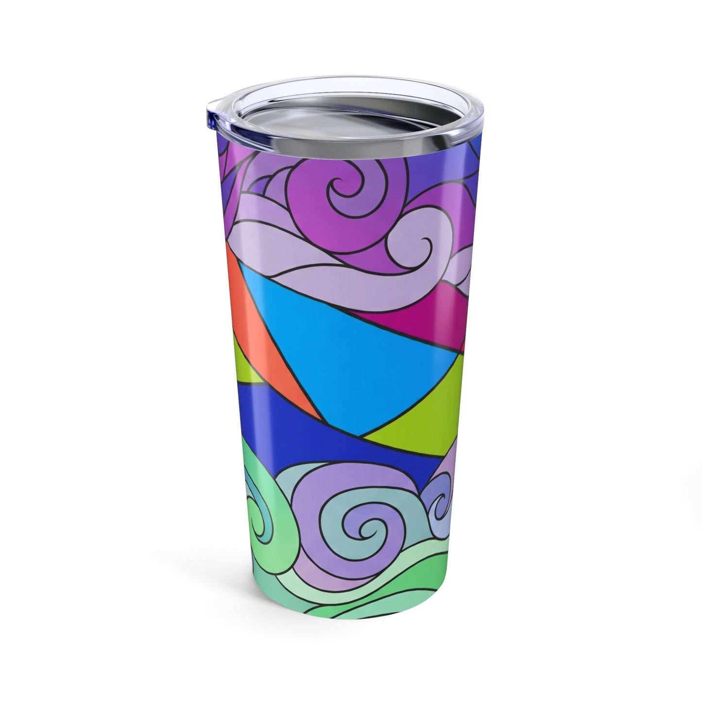 20oz Stainless Steel Tumbler With Printed Design Double Wall Vacuum Insulated Spill Resistant Durable Travel