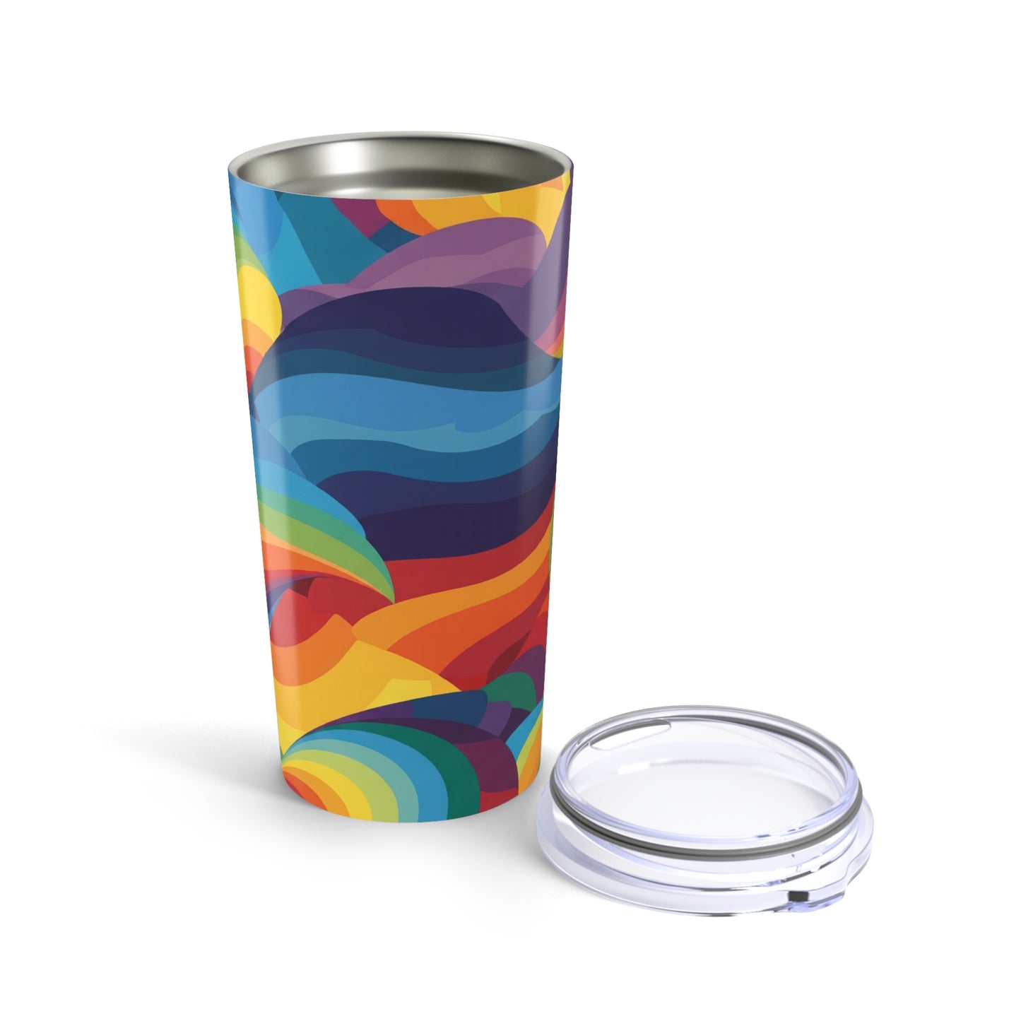 Durable 20oz Stainless Steel Printed Tumbler With Double Wall Vacuum Insulation Spill Resistant Thermal Travel Mug