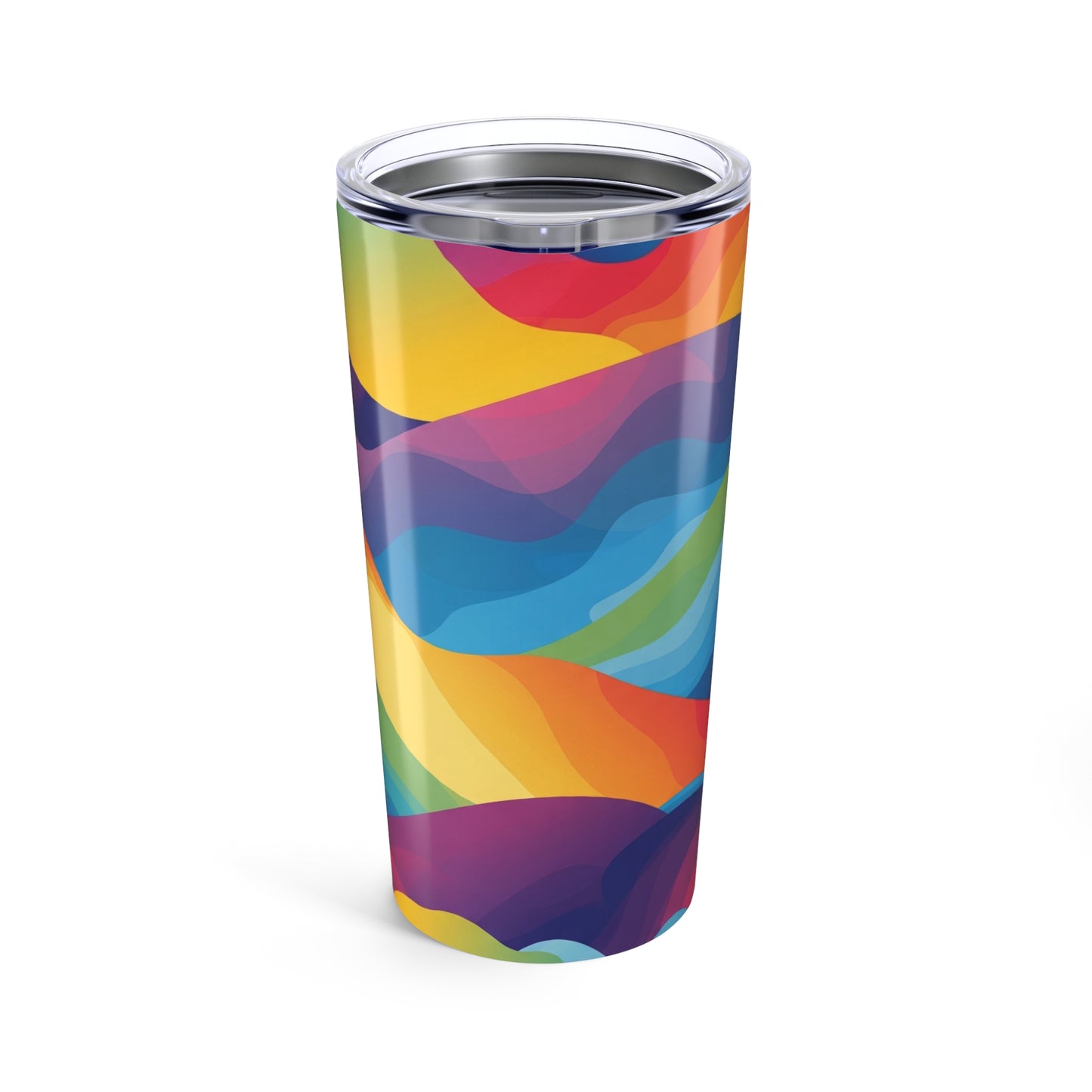 20oz Stainless Steel Travel Mug With Double Wall Vacuum Insulation And Printed Design For Hot And Cold Beverages
