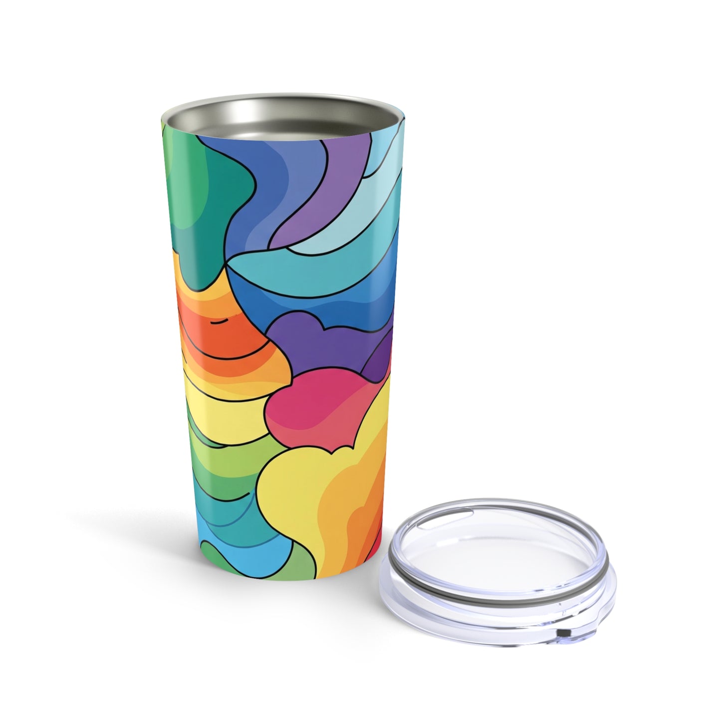 20oz Stainless Steel Tumbler With Double Wall Vacuum Insulation Spill Resistant Printed Coffee Cup And Secure Lid