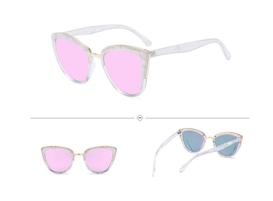 Womens Cat Eye Sunglasses UV400 Protection AC Lenses Stylish Plastic Frames Dazzling Color Fashionable Eye Wear