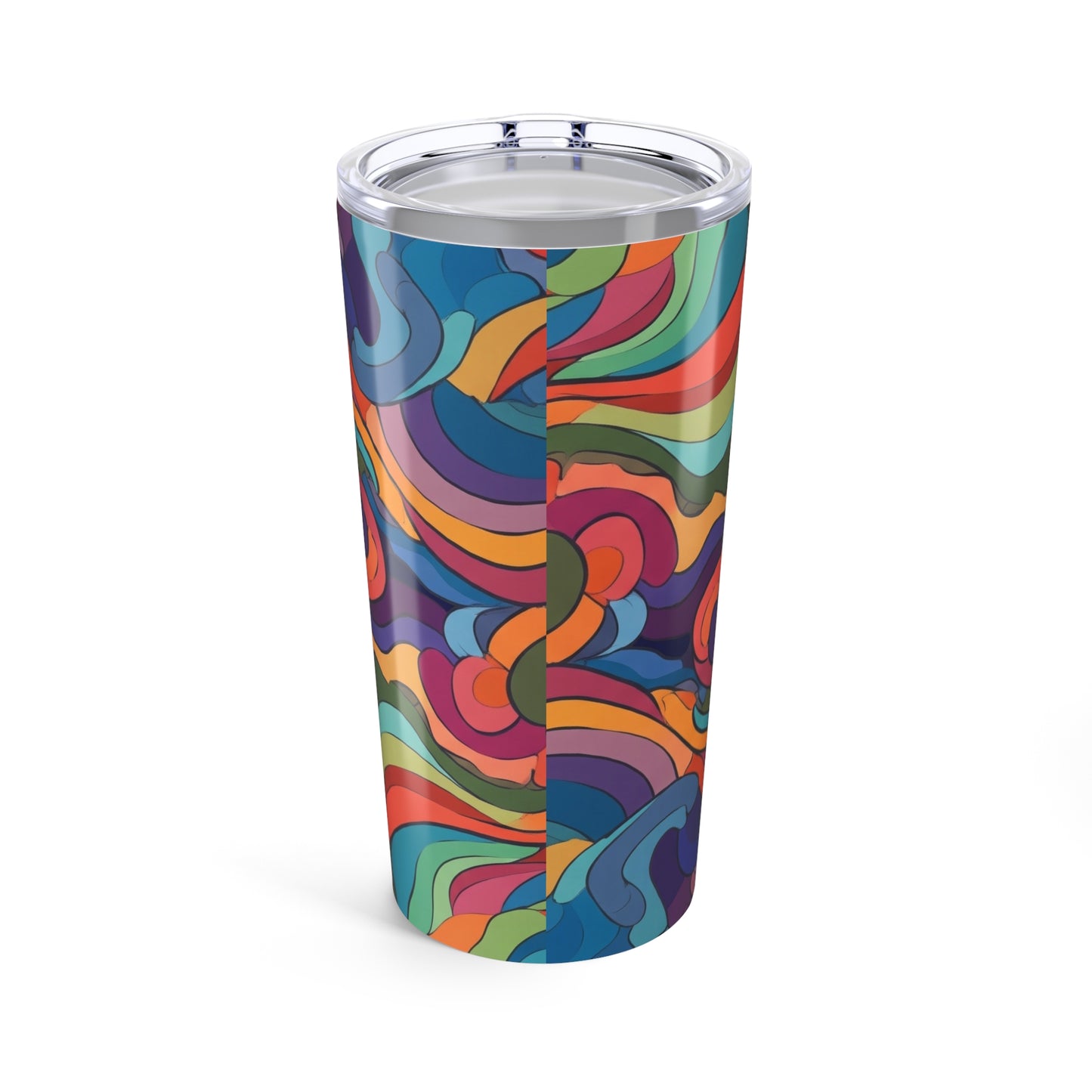 20oz Stainless Steel Print Tumbler With Double Wall Vacuum Insulation Leak Proof Construction For Hot Or Cold