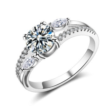 Geometric Copper Ring With Diamond Studs Horse Eye