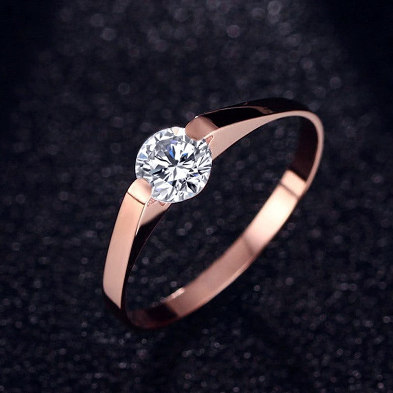 Stainless Steel Ring Rose Gold Tone For Women Elegant Minimal Band Color No 5 No 6 No 7 Smooth Finishes Everyday Wear