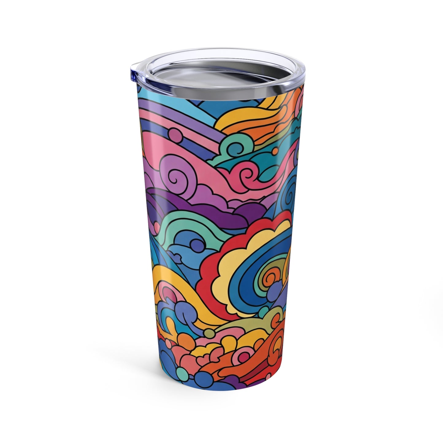 20 Oz Stainless Steel Tumbler With Lid Double Wall Vacuum Insulated Leak Proof BPA Free Printed Design Dishwasher